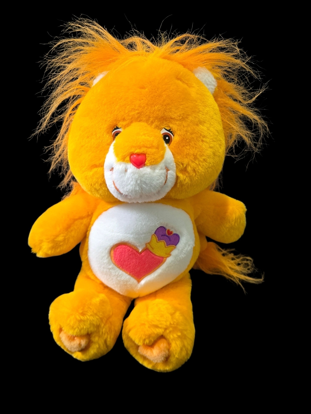 Vintage Care Bears Cousins Bright Yellow Brave Heart Lion Plush 2004